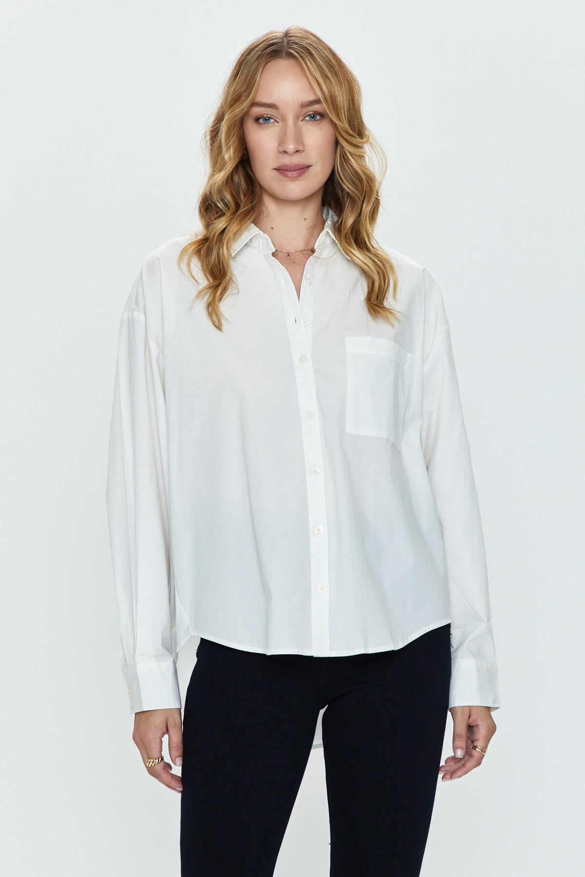 Sloane Long Sleeve Oversized Button Down Shirt - Le Blanc
            
              Sale